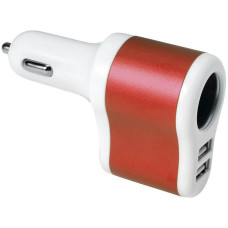 Автомобільний зарядний пристрій 2 порти USB 2.0 + розгалужувач