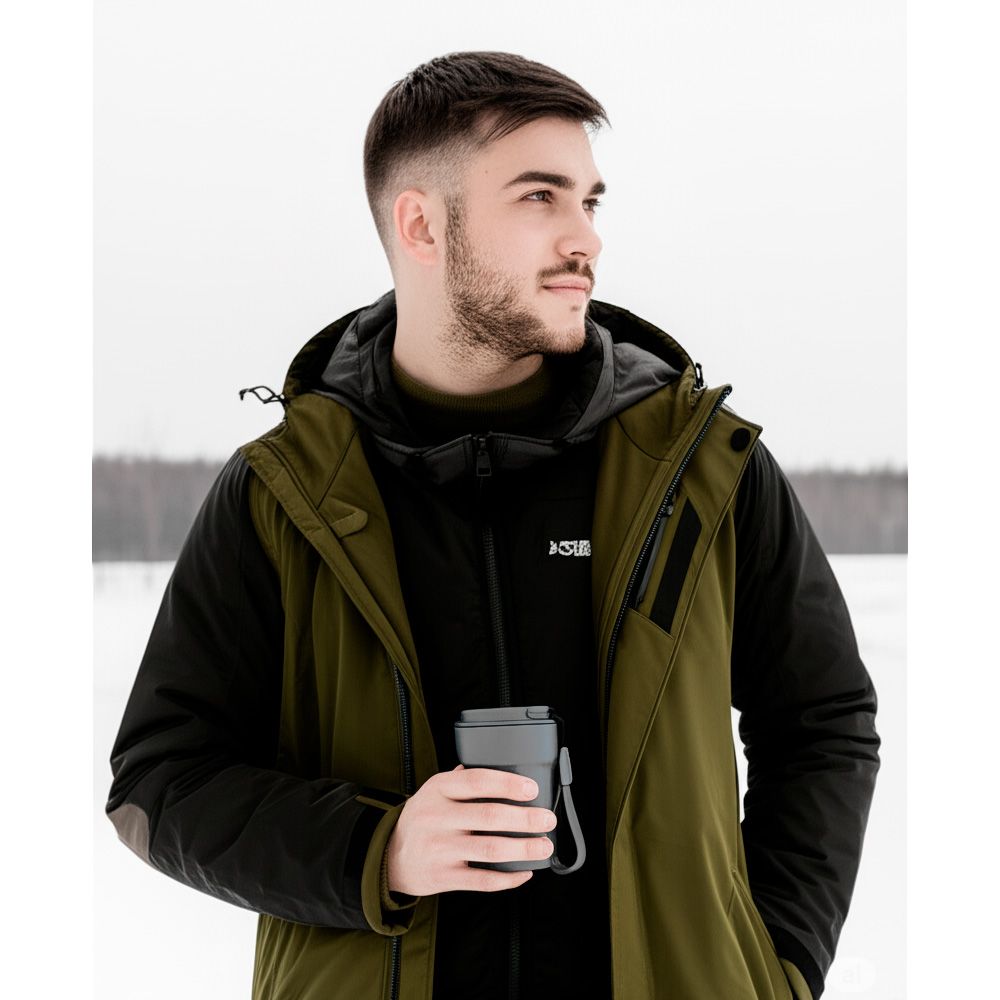 Термокружка 380 мл сталева Line Art Comfy, вакуумна