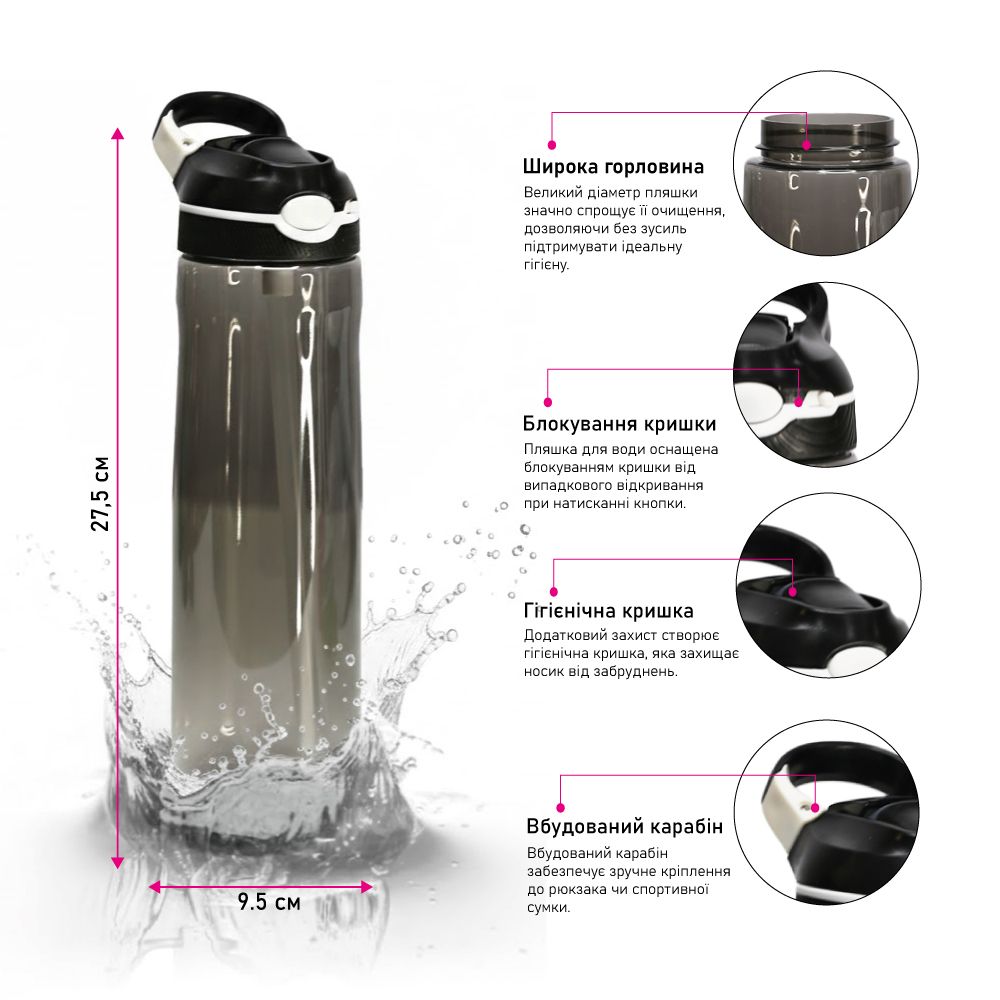 Пляшка для води 750 мл тританова Line Art Santa Rosa